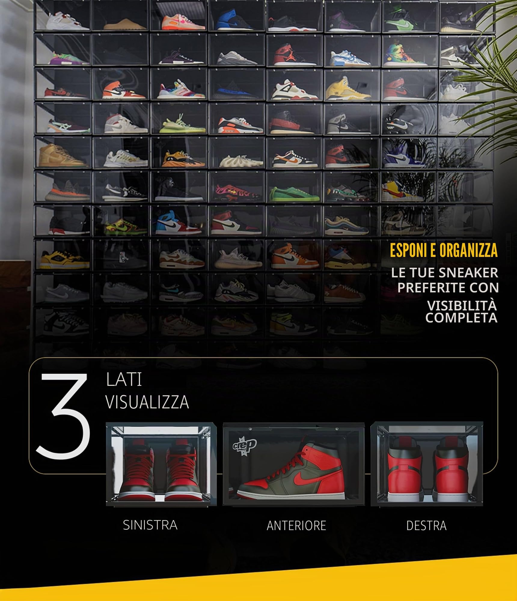 Crep Protect Scatola per scarpe - Ultime casse di stoccaggio per sneaker 2.0 - Organizer per scarpe (2 casse per confezione)