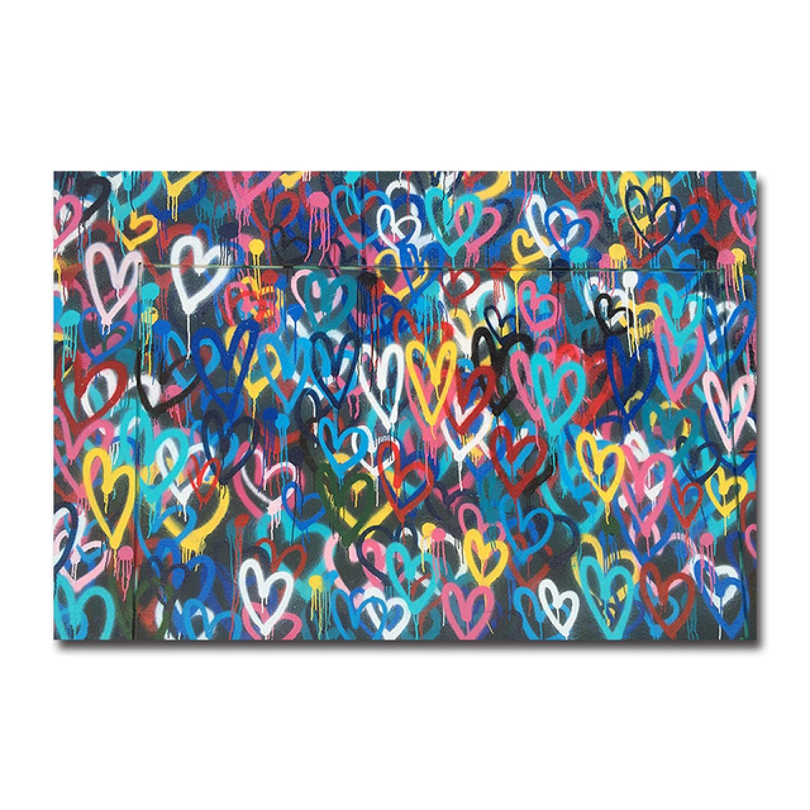 Girls With Frame Love Heart Graffiti Banksy Extra Large Wall Art Canvas Painting Room Decoration Prints Abstract Framed Pictures 65X95cm(26X38in) Withframe