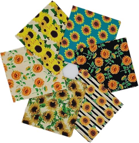 iNee Paquetes de tela con diseño de girasol, tela acolchada para coser manualidades, 18 x 22 pulgadas (girasol)