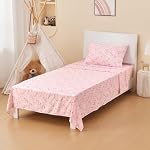 Lasoftan Kids Sheet Set Twin Size 3 Pcs, Girls Twin Sheet Set with Pink Unicorn Pattern,Kid Girls Twin Fitted Sheet ,Breathable & Silky Soft Microfiber Kids Fitted Sheet