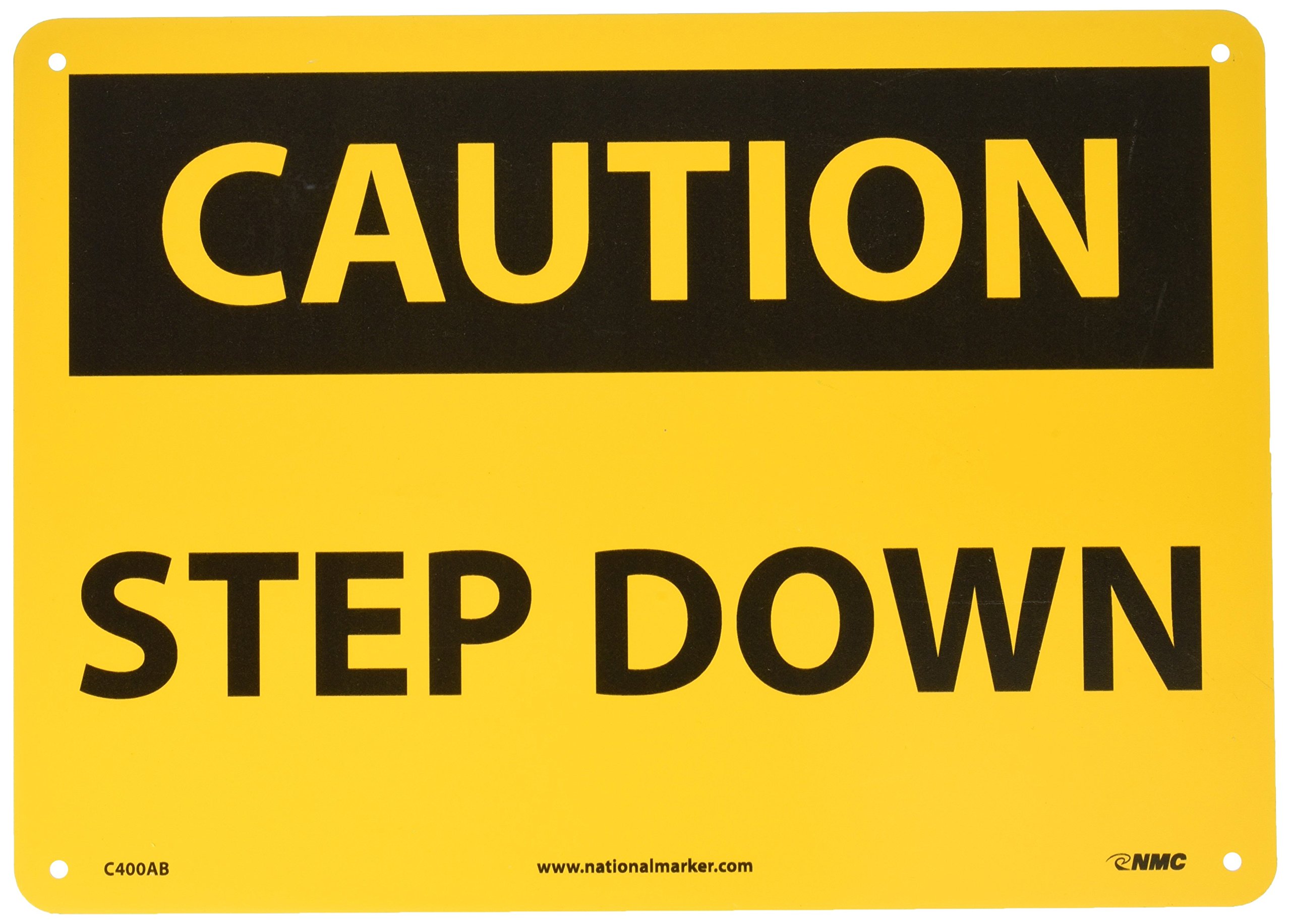Panneau C400AB CAUTION Step Down signalisation aluminium de sécurité jaune - 5