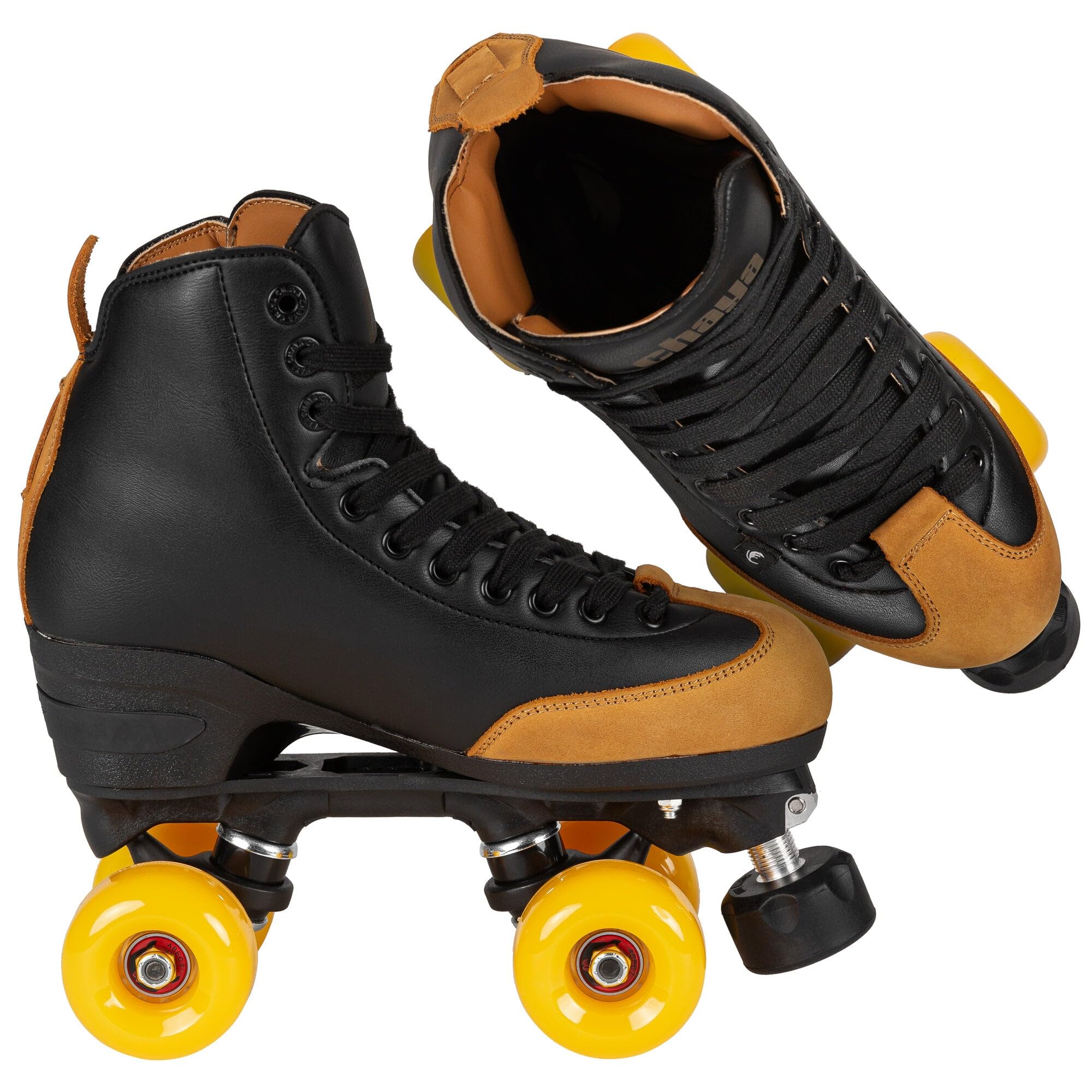 Chaya Rollschuhe Chaya Rental - Roller Skates für Damen und Herren im Retro-Look für Roller-Disco - Roll-Schuhe in Schwarz