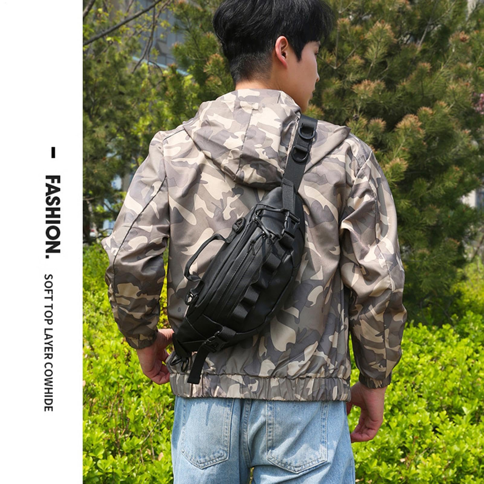 Marsupio da pesca – Marsupio per pesca a mosca, marsupio multifunzionale per escursionismo, borsa portatile per pesca a mosca, accessori per uomini e donne, corsa, ciclismo, escursionismo, Nero