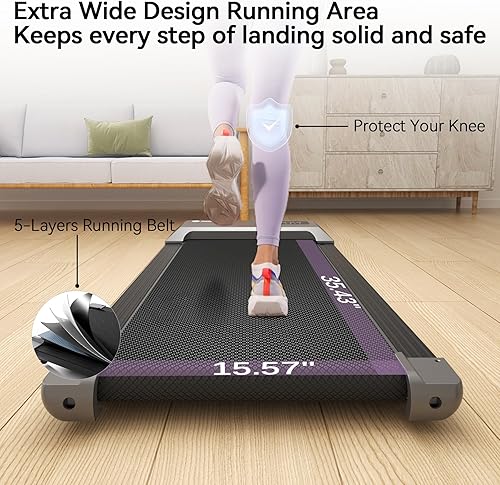 Miniatura 3 de DeerRun Walking Pad, Under Desk Treadmill, No-Assembly HomeOffice Treadmills Remote Control, LED Display, Walking Jogging Machine