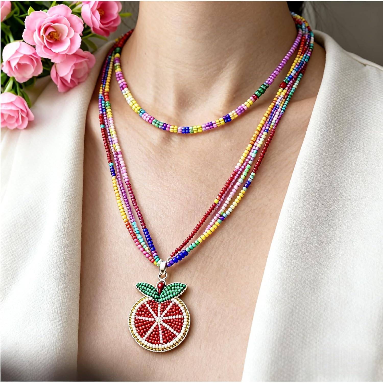 2000pcs Glass Seed Beads, 2mm Mini Bracelet Crafts Glass Bugle Beads for DIY Jewelry, Embroidery, Bracelet Making Kits,Orange - Image 5