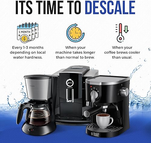 Miniatura 9 de Solución de polvo descalcificante (6 usos) Limpiador descalcificador para máquina de café  Compatible con Breville Keurig Nespresso Delonghi Ninja