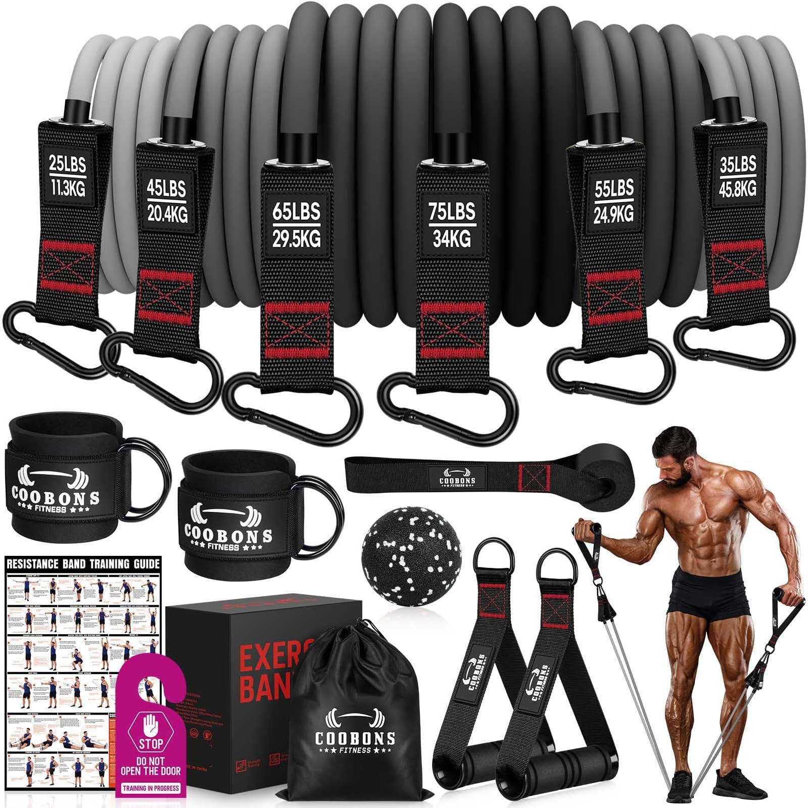 - Heavy Resistance Bands for Working Out, 300LBS Exercise Bands with Handles, Workout Bands for Men, Weight Fitness Bands Set for Muscle Training, Strength, Slim, Yoga, Home Gym Equipment