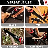 Vista 8 de HAUTMEC 22" Aggressive Hand Saw with Chip Removal Design, Heavy-Duty Wood Saw with 9 TPI Triple-Ground Teeth, Rust-Proof Low-Friction Blade &