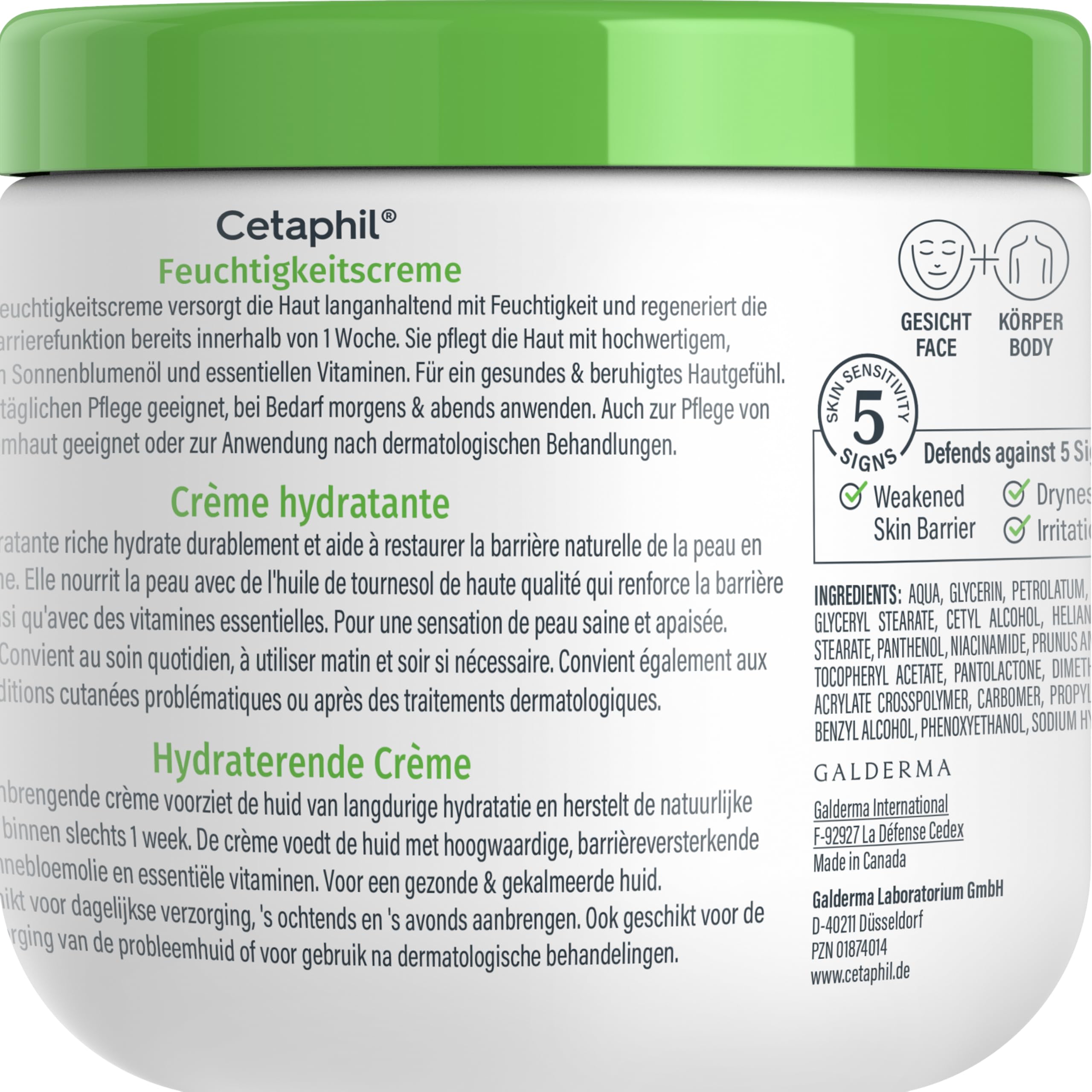 Cetaphil Feuchtigkeitscreme, 456 ml Kremowa