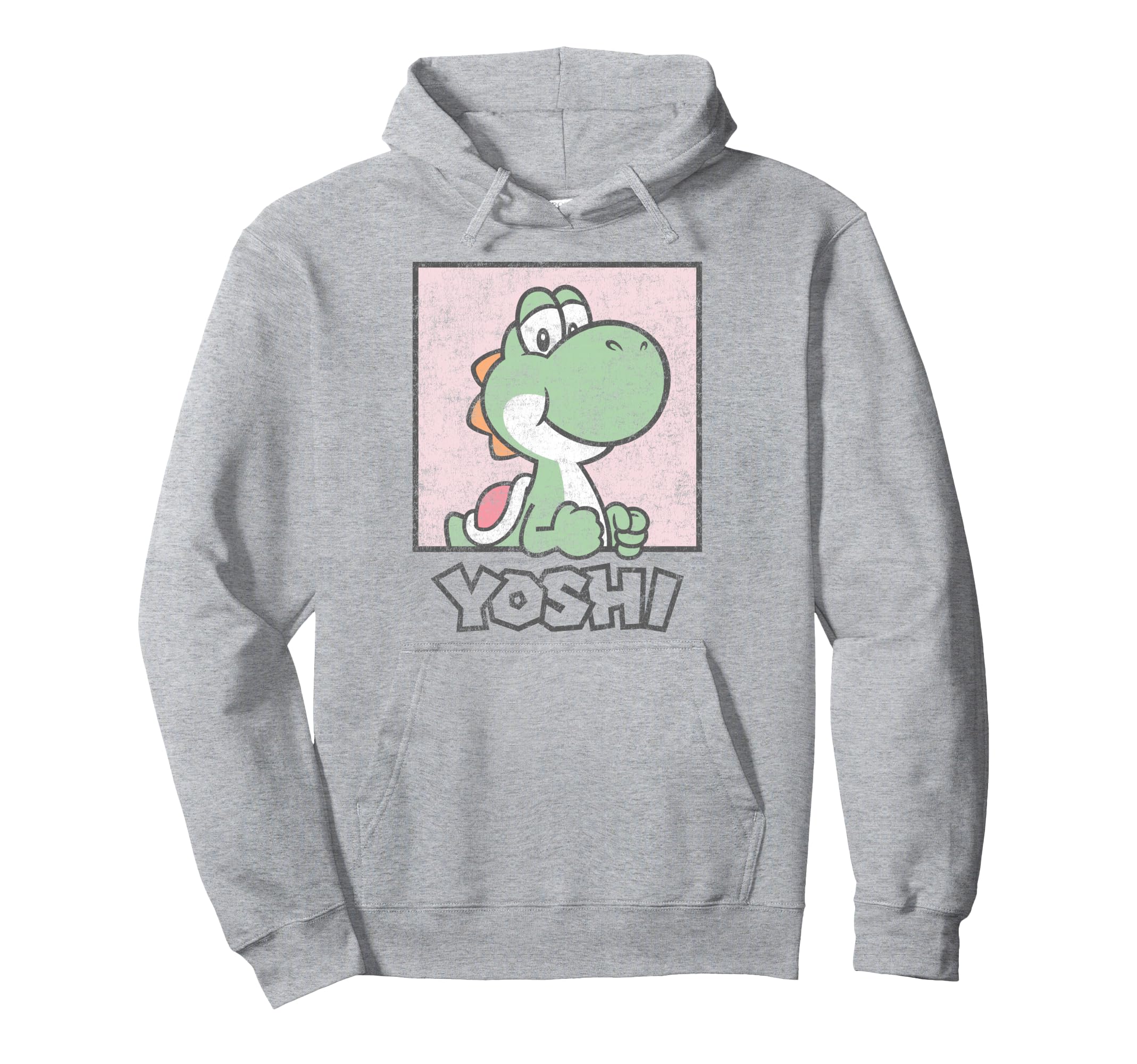 Super Mario Yoshi Simple Faded Pastel Pink Portrait Pullover Hoodie
