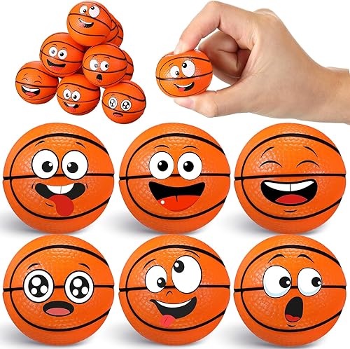 12 Piezas Mini Pelotas Antiestrés con Caras para Niños y Niñas Deporte Pelotas de Espuma Divertidas con Caras para Exprimir para Aliviar el Estrés y