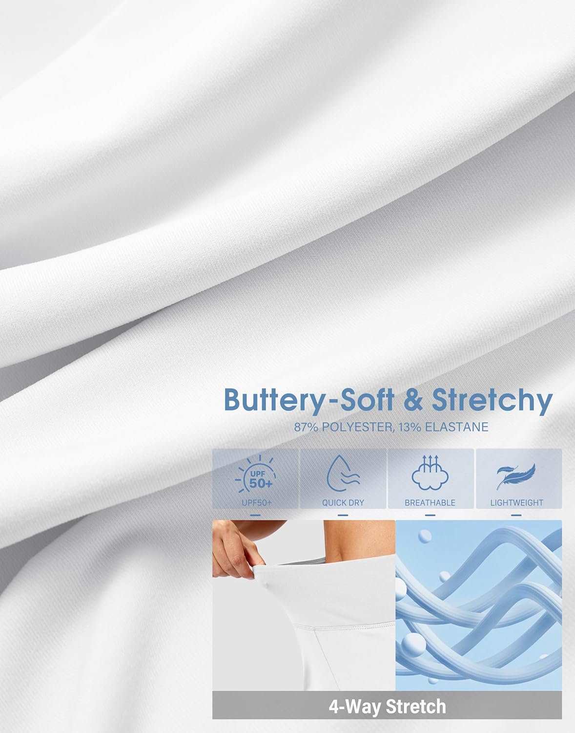 SANTINY 12" Long Bermuda Shorts for Women Knee Length with Pockets High Waisted Stretch Shorts for Summer Walking - Image 5