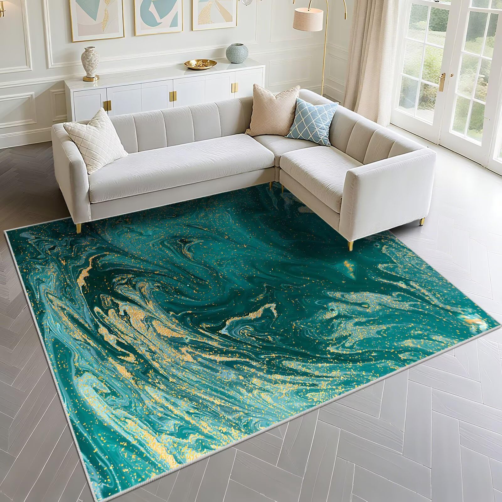 Tapis de chambre enfant entretien facile et chaleureux vert