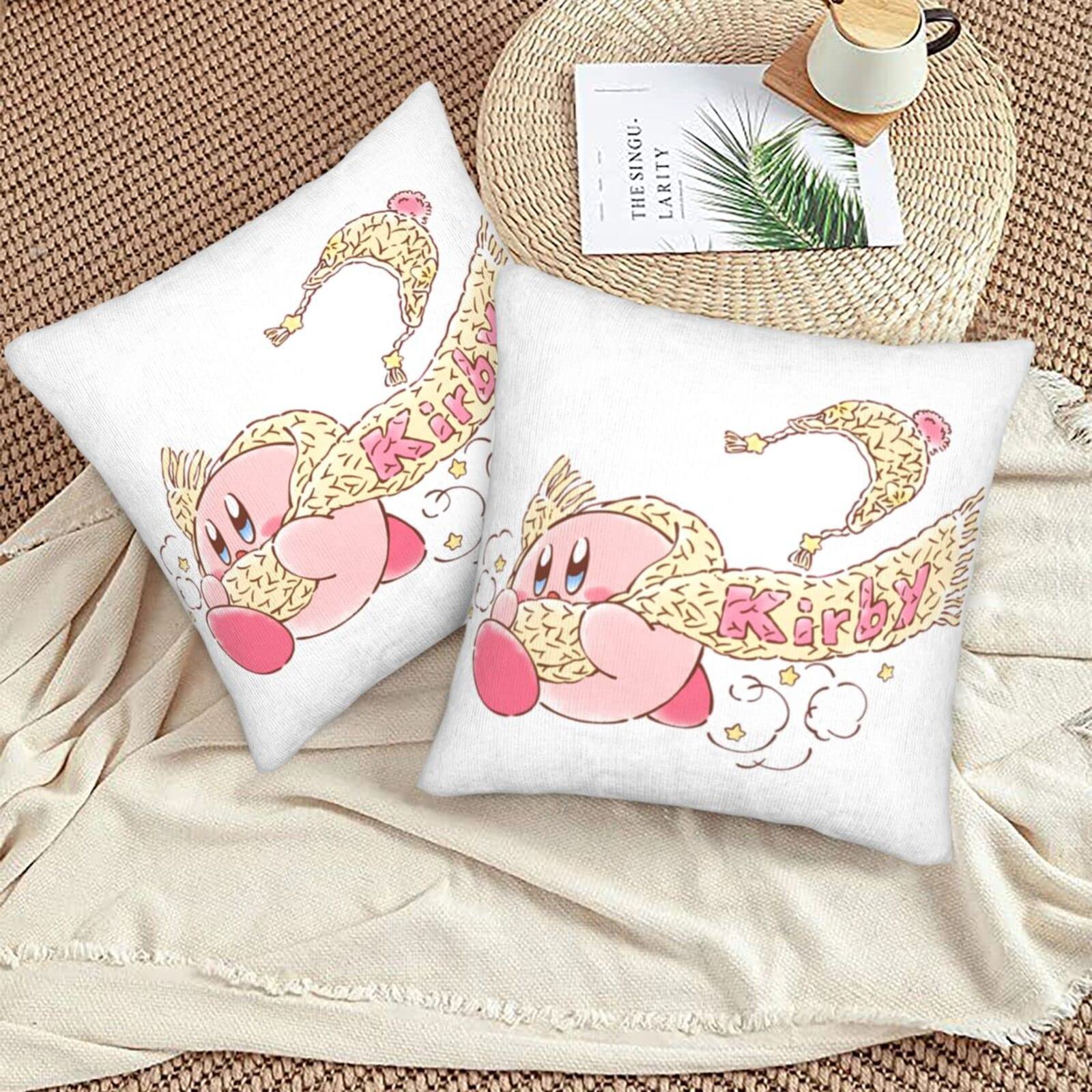 Amazon.co.jp: HTSW クッションカバー 2枚セット 45×45cm星のカービィ