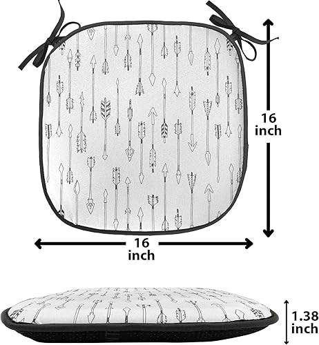 Vista 177 de Lunarable Orient - Juego de 6 cojines de asiento para silla, diseño de estrellas marroquíes, espirales y curvas abstractas, ilustración oriental