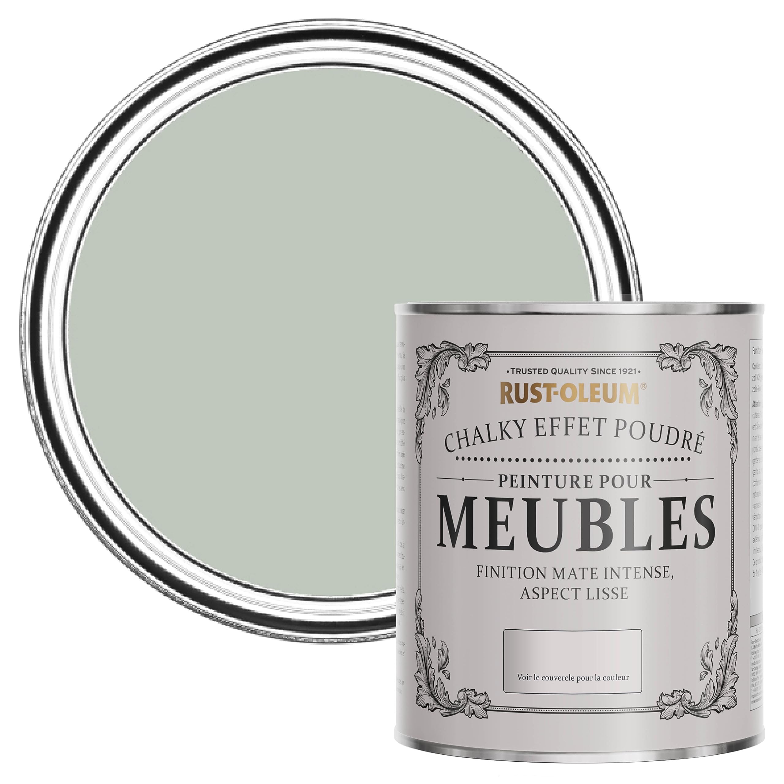 Rust-Oleum Peinture Verte pour Meubles Chalky, Mat Effet Poudré - Vert craie 750ml