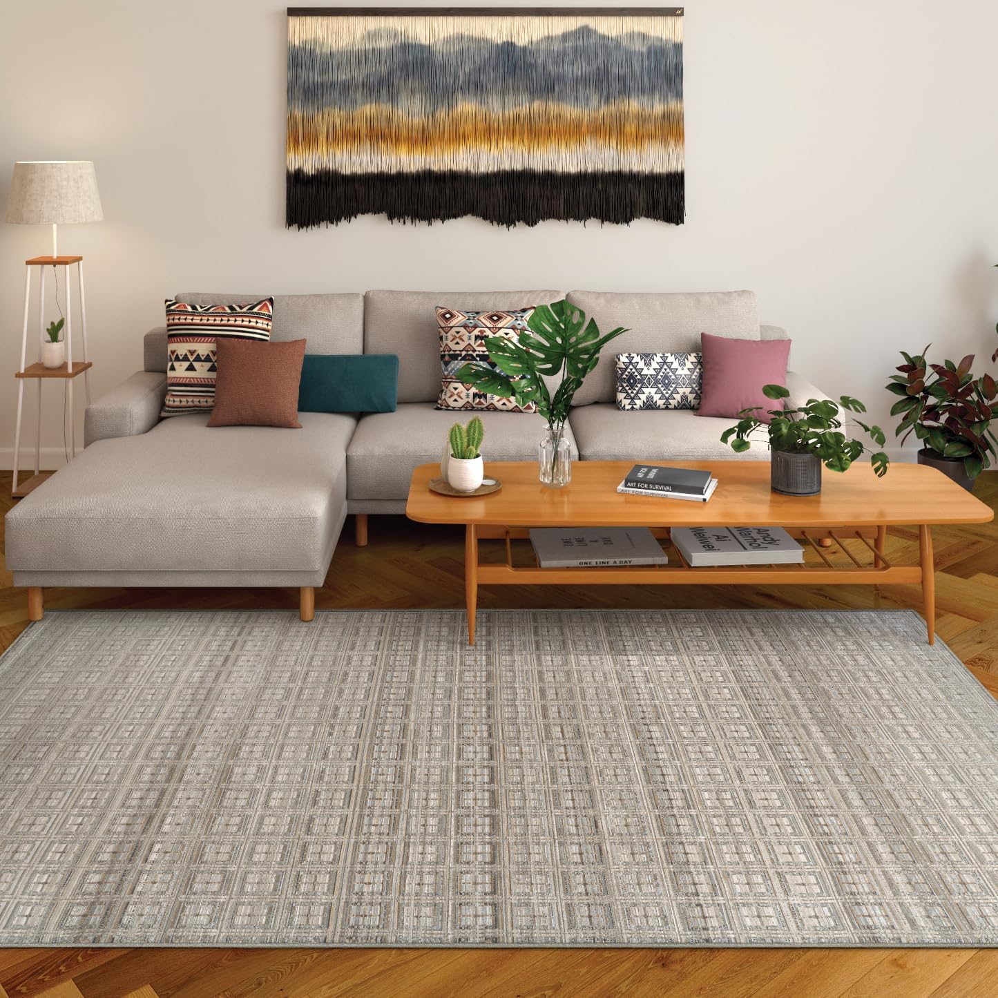 Couristan Fez Outdoor Area Rug - Sidi 5' x 7'10" in Sunlight, Geometric Pattern, Flatwoven Floor Covering, for Patios, Decks, and Living Rooms