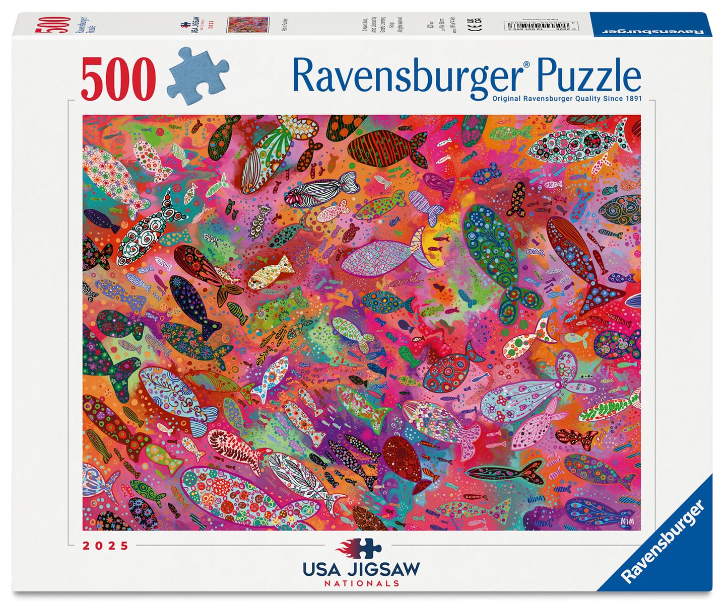 Ravensburger USA Jigsaw Nationals – Fisch in Fuchsia – 500-teiliges Puzzle – lebendiges Unterwasser-Kunstwerk – entspannende und lohnende Herausforderung – ab 12 Jahren