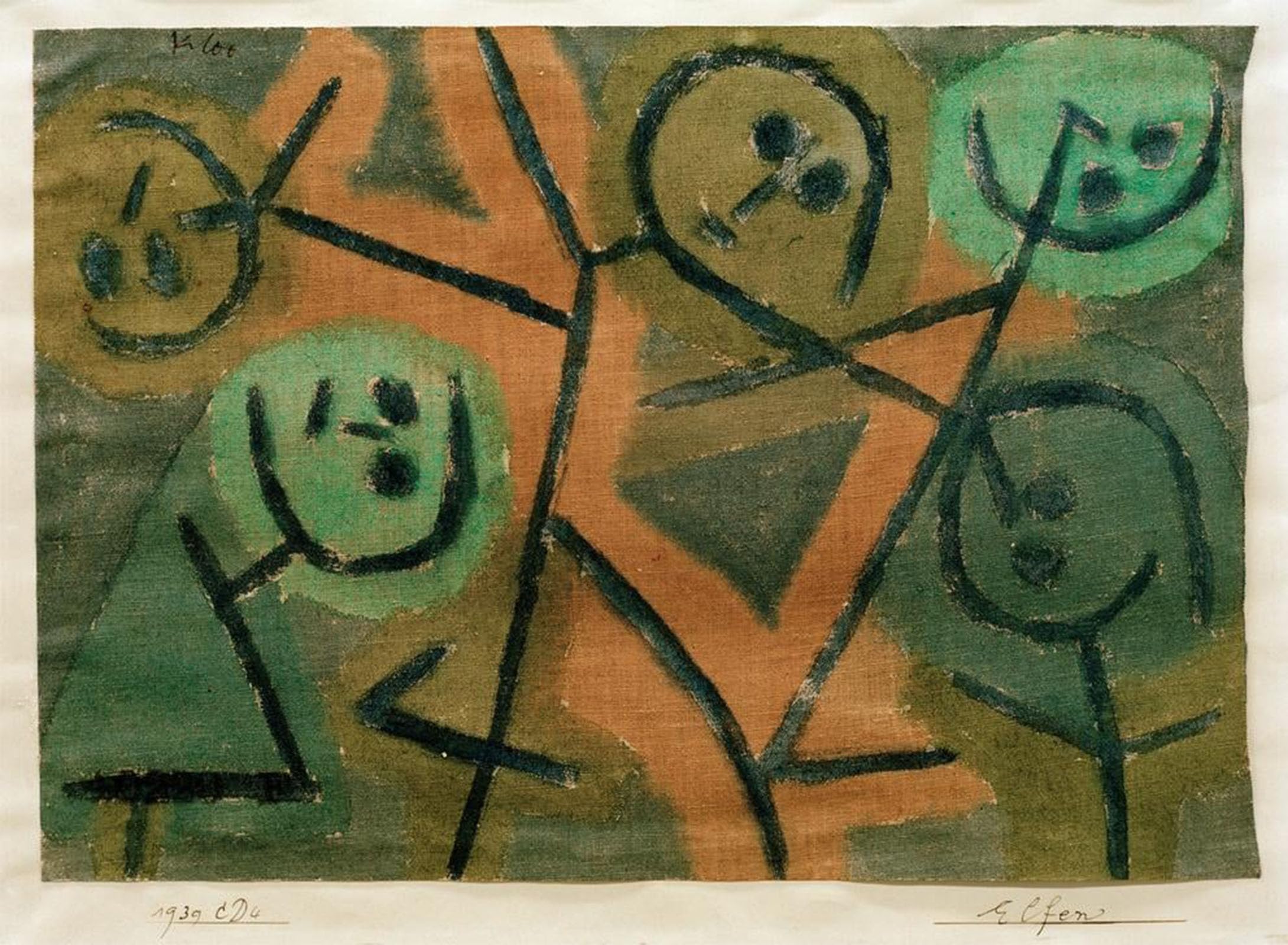 ARTXLXXBN Famous Print Painting Colorful Art Print elves by Paul Klee Canvas Art Decorations for Home Decor 60x90cm