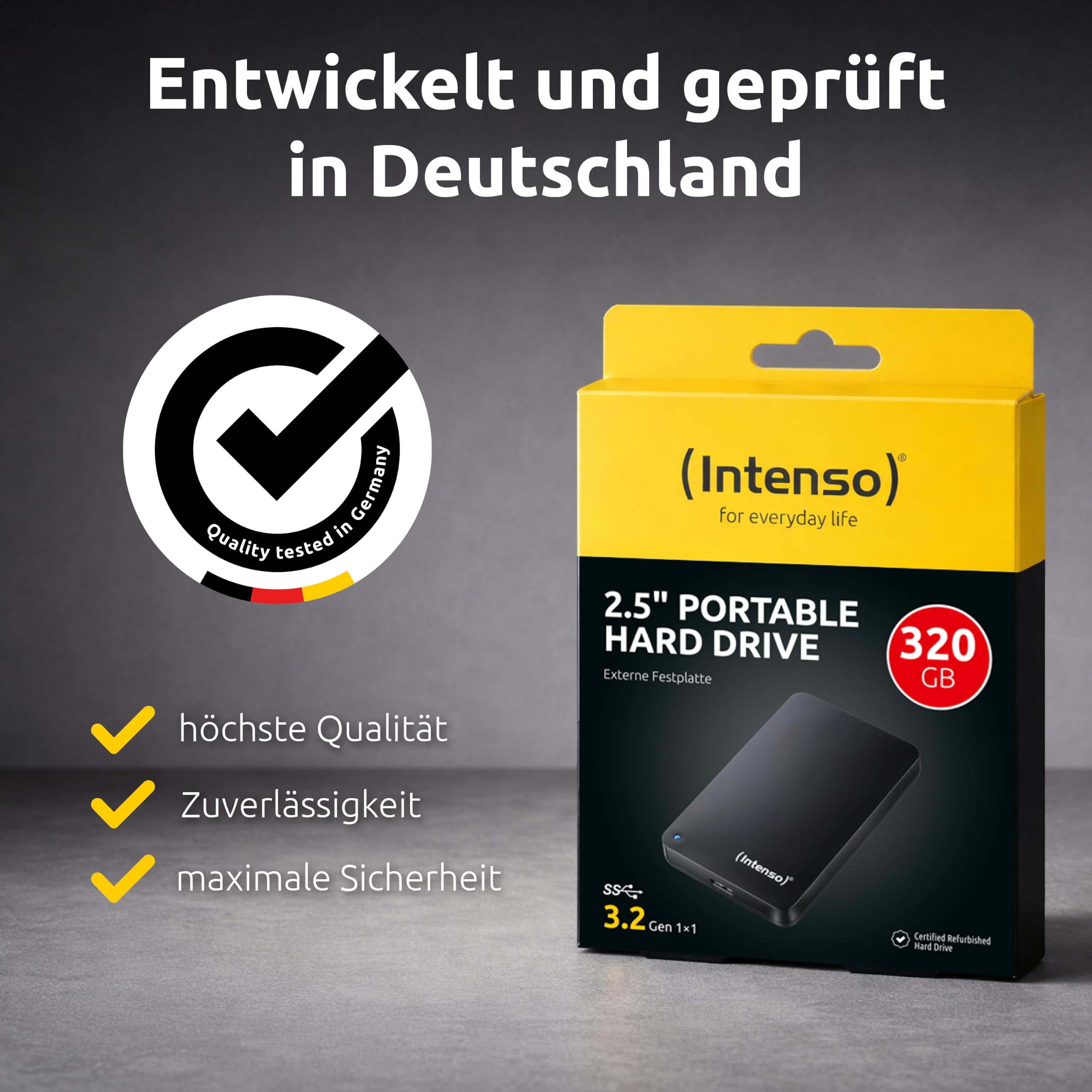 Intenso 2,5" Portable Hard Drive 320 GB - Disco Duro Externo USB 3.2
