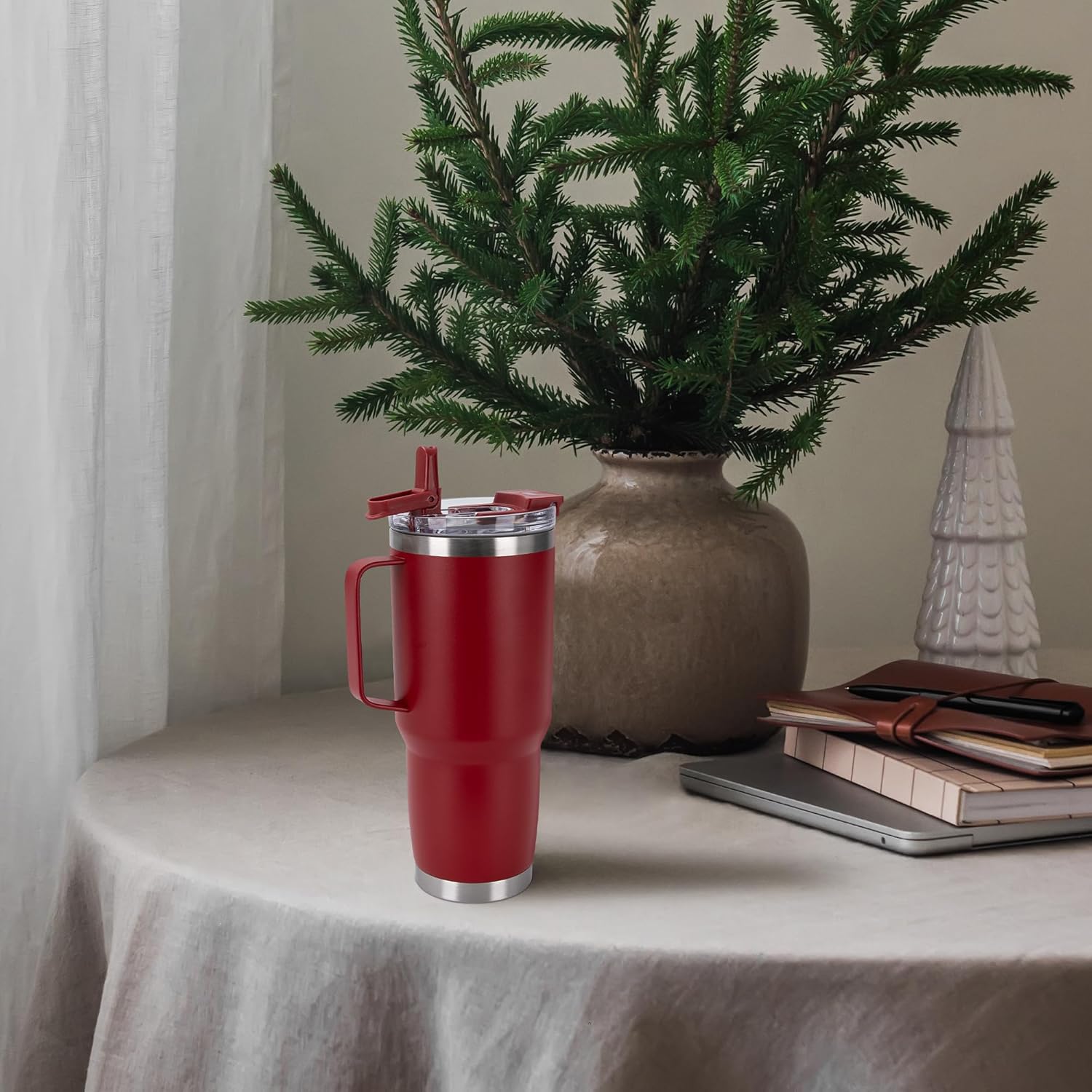 HASLE OUTFITTERS 30oz Tumbler Bulk with Handle, Insulated Travel Coffee Mug Set with Handle Leak-Proof Double Wall Stainless Steel Vacuum Tumblers Pack Metal Cup for Hot and Cold Drink - Image 6