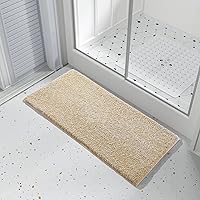 Vista 56 de Yimobra Alfombra de baño larga antideslizante, lavable, suave y absorbente, alfombra de baño de microfibra de doble tono con respaldo de goma