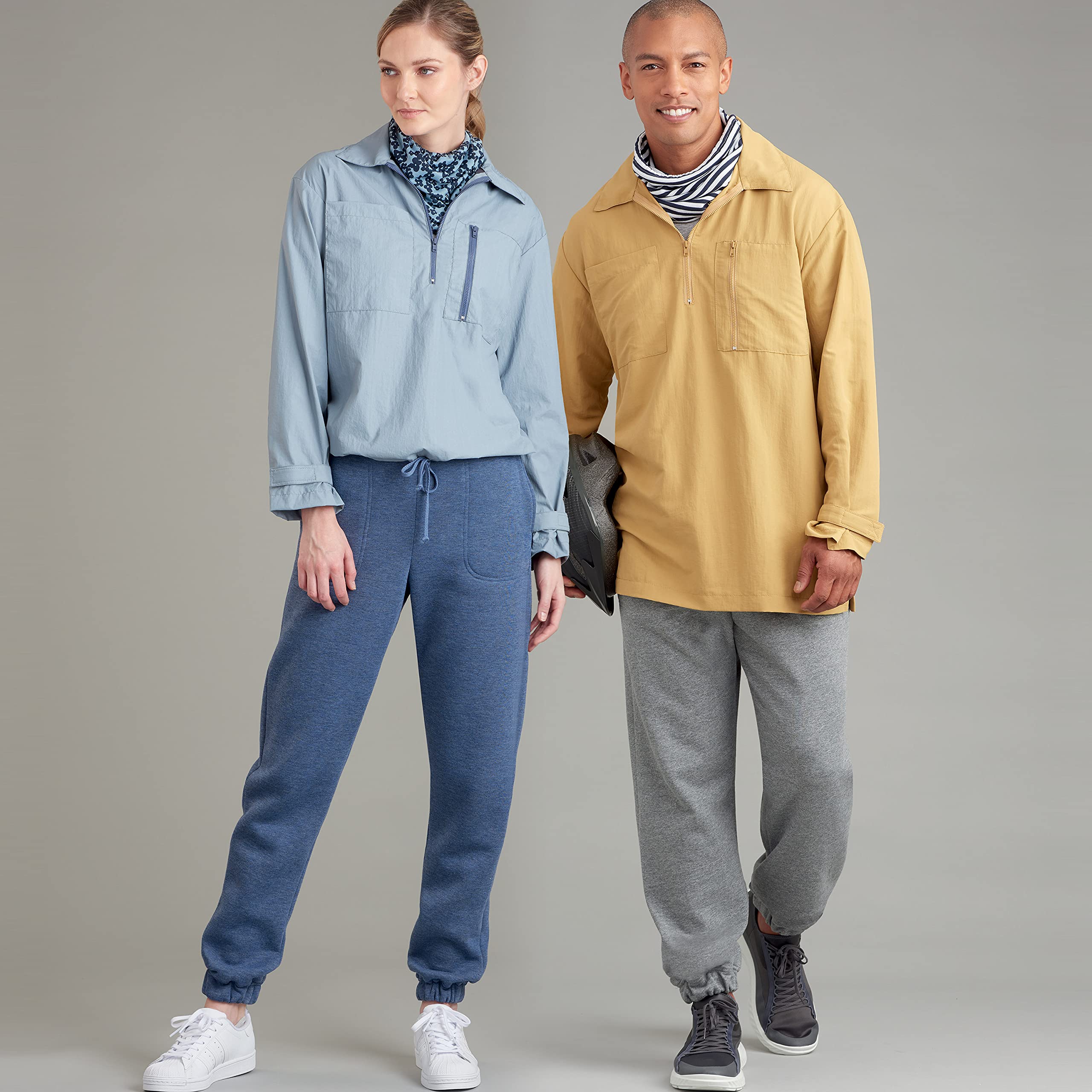 トップス pdrs Simplicity Men's and Women's Half-Zip Tops, Neckpiece, and Pull-On