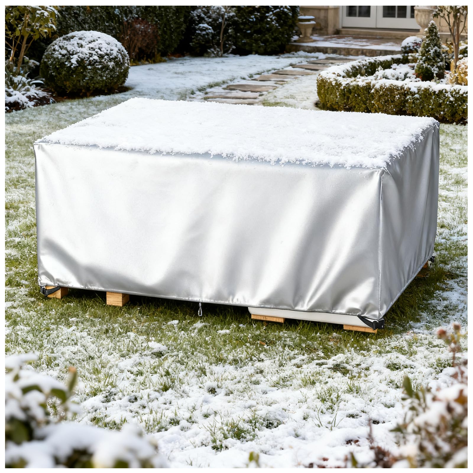 Housse table de jardin 225x225x105 cm bâche protection extérieur imperméable