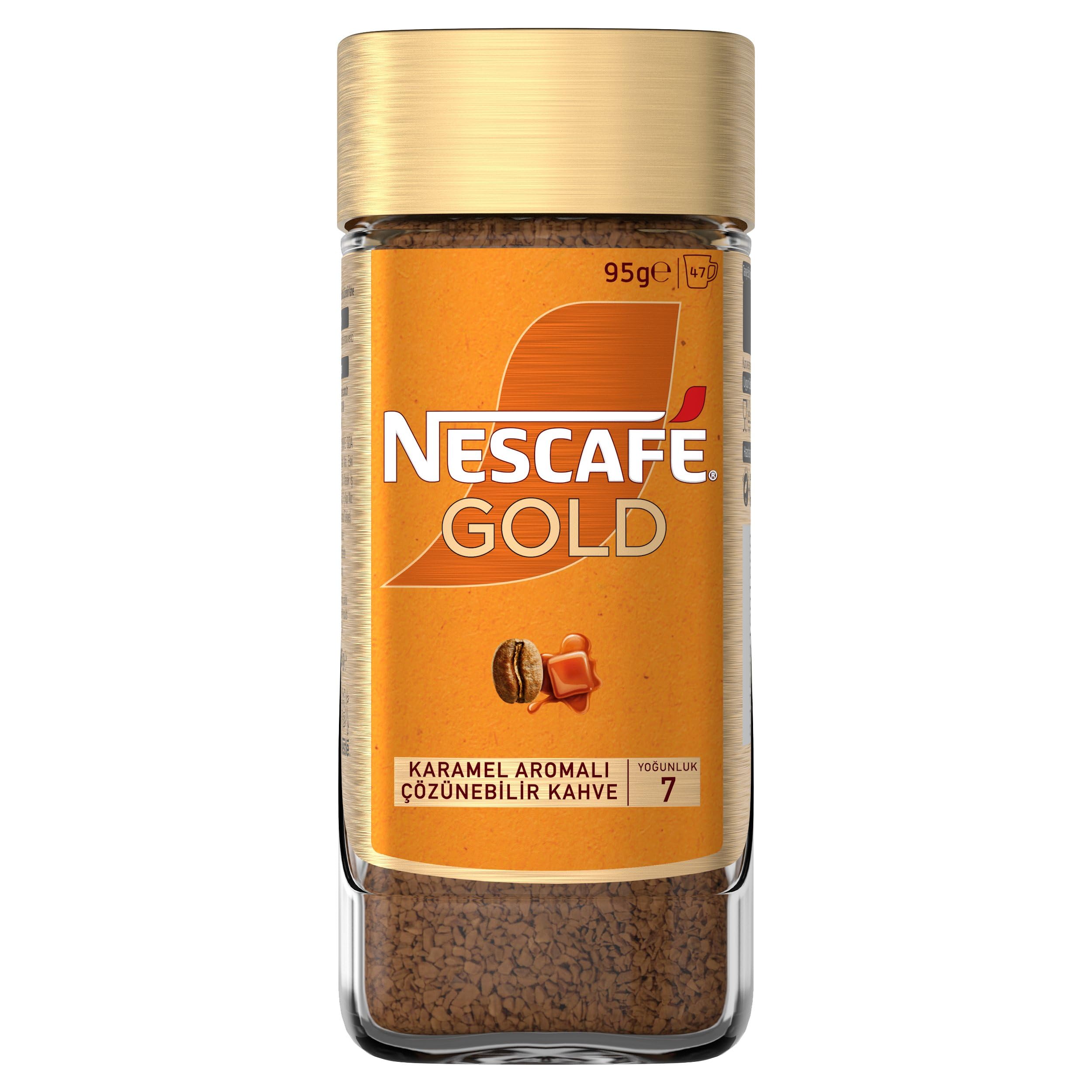 Nescafe Gold Karamel Aromalı Çözünebilir Kahve Kavanoz 95g