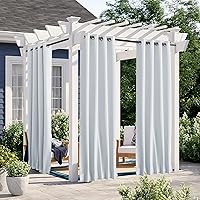 Vista 65 de NICETOWN - 2 paneles de cortinas para exteriores impermeables extra largas de 108 pulgadas para patio, a prueba de viento, ojales en la parte