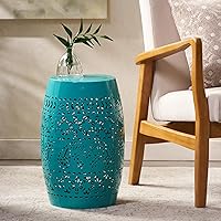 Vista 5 de Christopher Knight Home Ruby Outdoor - Mesa auxiliar de hierro de 12 pulgadas, color verde azulado