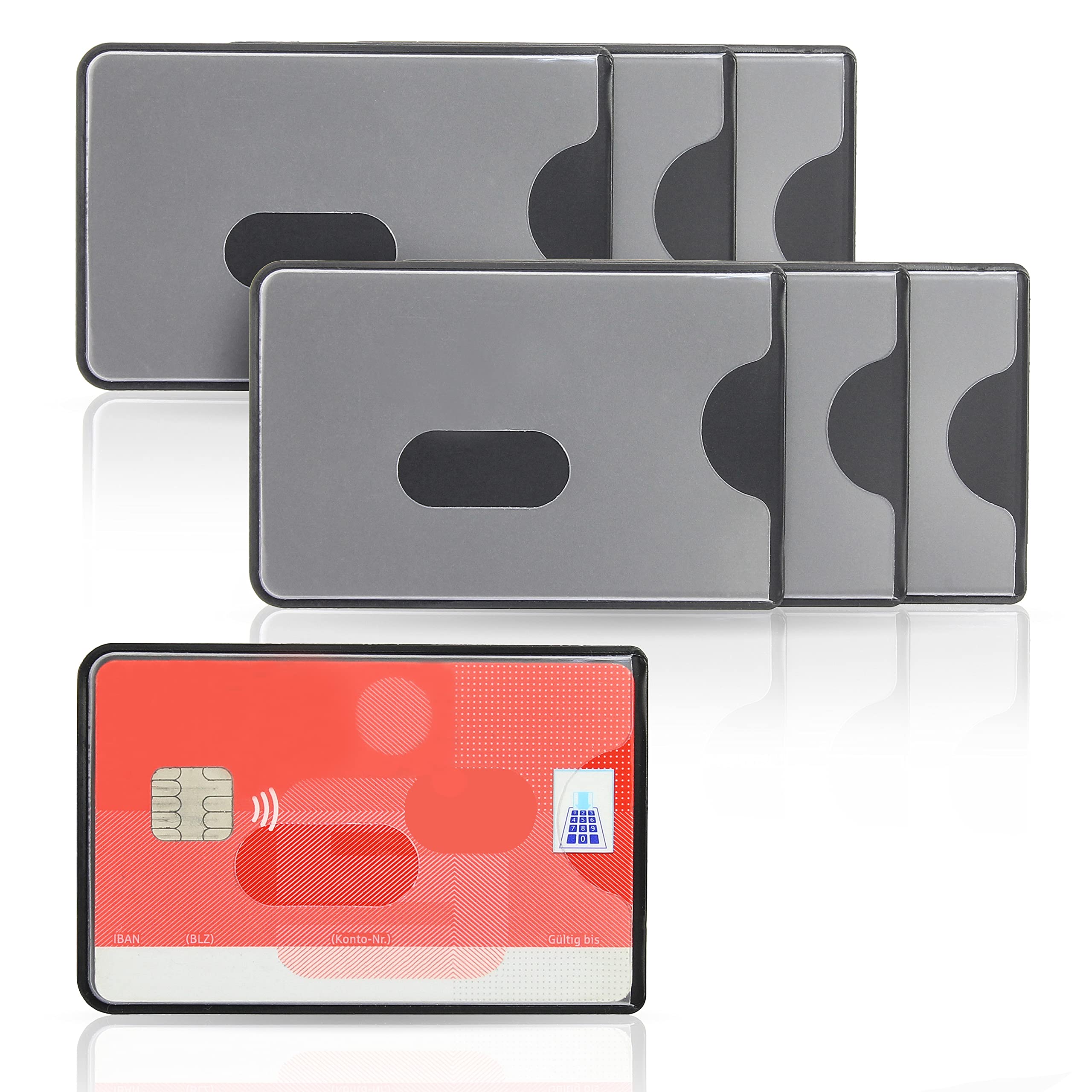WallTrust RFID NFC Blocker Hartplastik Schutzhülle - 6 Stück - Kartenschutzhülle für Kreditkarten Ausweis transparent - Sicherheit gegen Datenklau Kartenhülle und EC Karten Bankkarten
