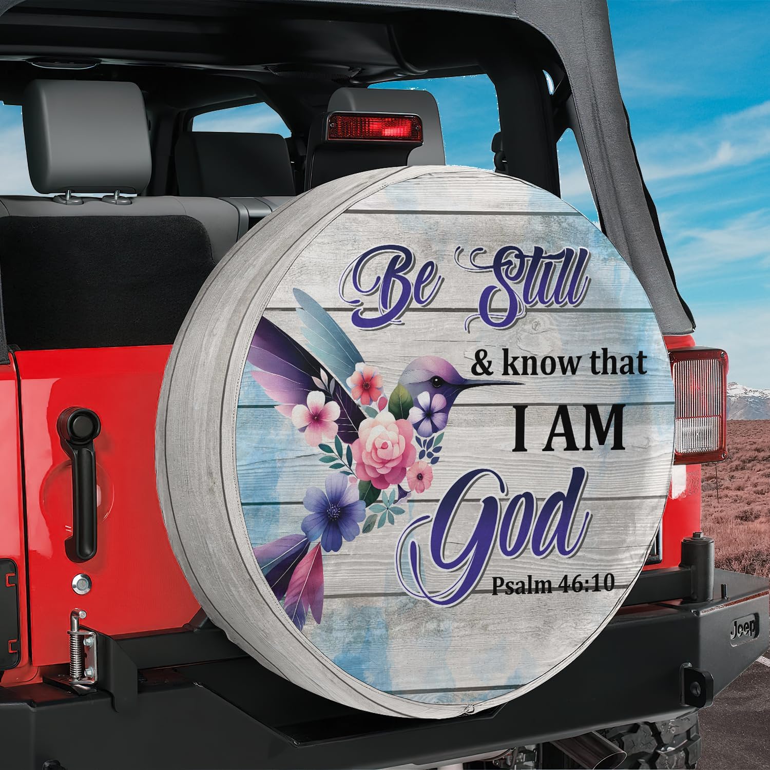 VanLich Shop Christian Faith Hummingbird Spare Tire Cover with or Without Backup Camera Hole – Hummingbird Theme for Lovers