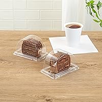 Vista 3 de Restaurantware - Cajas de pastel de 13 onzas, 100 contenedores desechables de rollo suizo para tartas - con tapas, semicírculos, recipientes