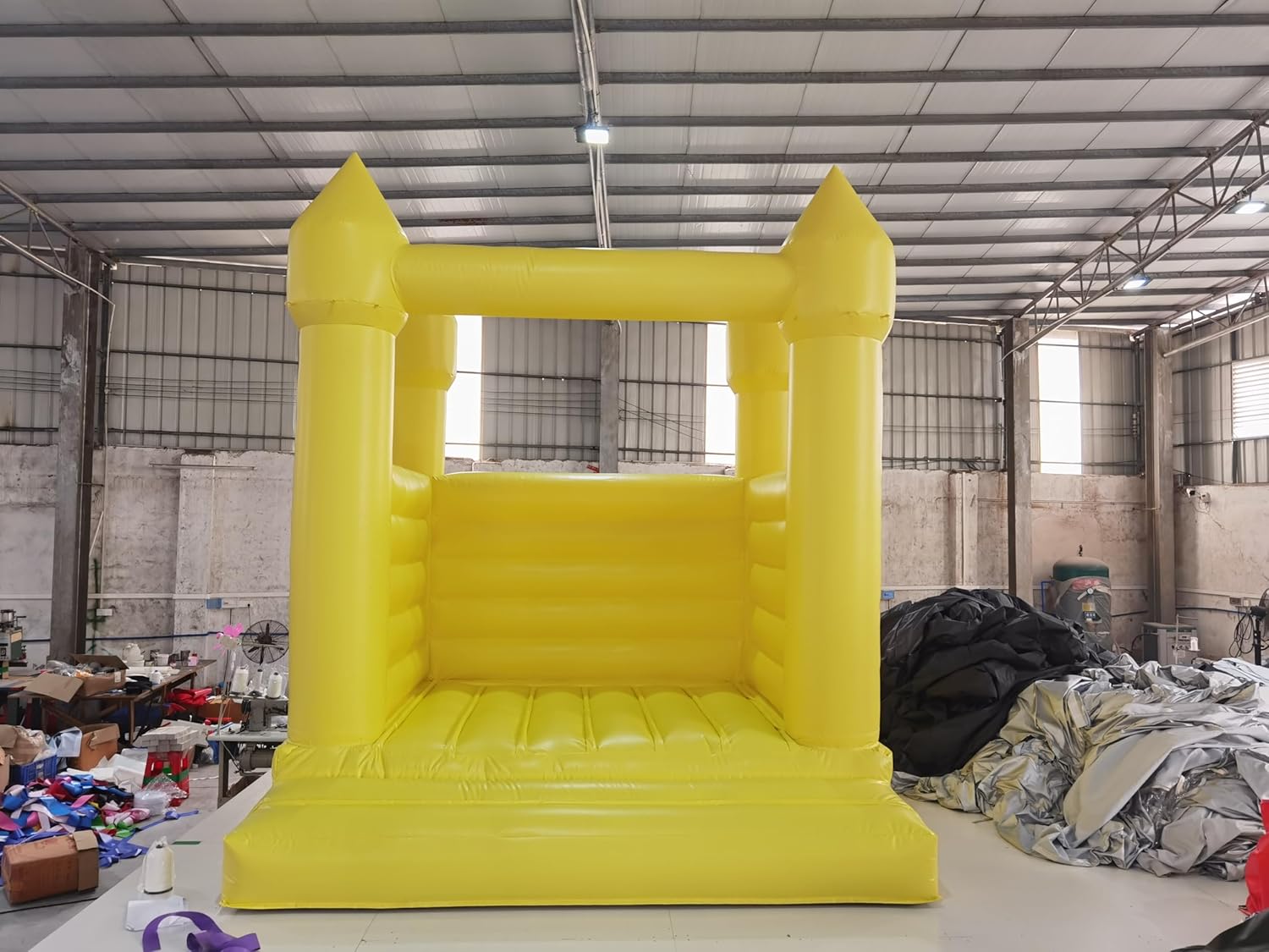 Inflatable Yellow Bounce House with Blower, PVC Bouncy Castle Jumping Bed for Wedding, Birthdays, Parties （10ft x 10ft x 8.5ft）