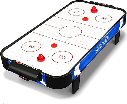 SereneLife 40" Air Hockey Game Tabletop, w/Fastest Game Play Upgraded 110v Motor, Built-in Score Tracker & Puck Dispenser, Accessories