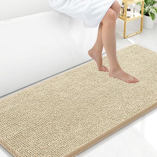 Miniatura 102 de Arotive Alfombras de Baño 30x20, Alfombras de Baño de Chenilla Shaggy Extra Suaves y Absorbentes, Lavables a Máquina con Respaldo de Goma