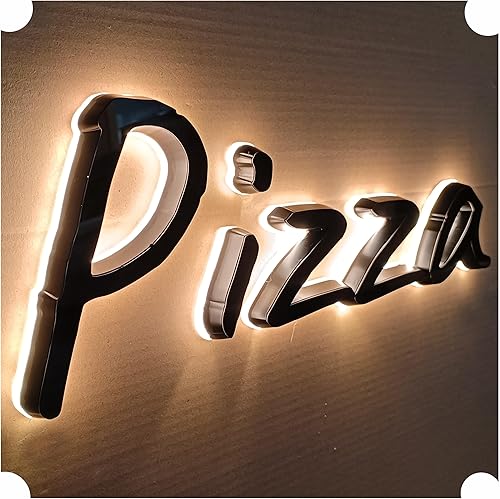 Marca iluminada letrero LED personalizado con logotipos, letras retroiluminadas para escaparates, negocios, calle, fácil configuración (7 letras,