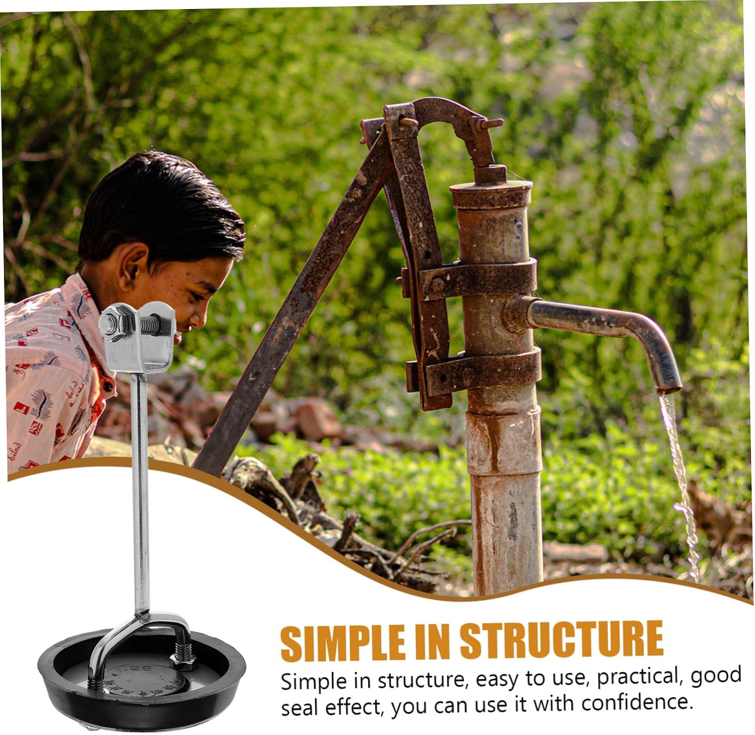 Outanaya Stainless Pump for Wells Manual Water Pump Accessory Part Component for Efficient Water Supply