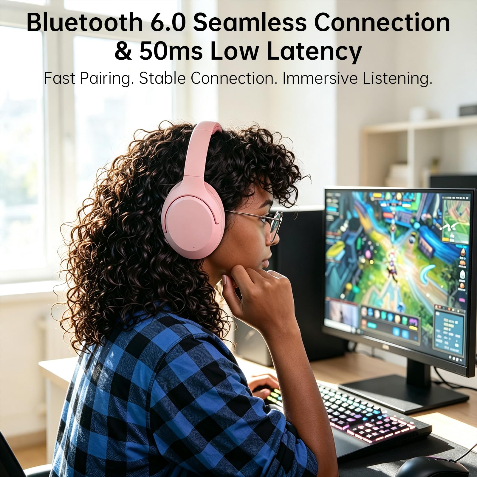 Cuffie con cancellazione attiva del rumore, Bluetooth senza fili di tempo