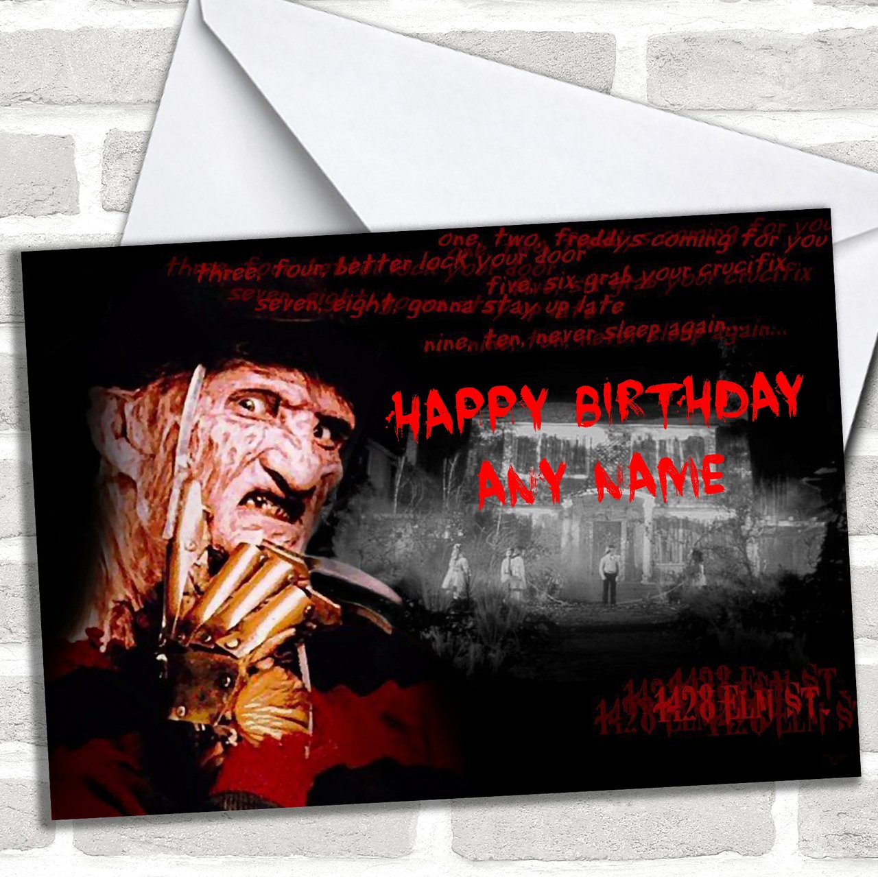 Freddy Krueger Customised Birthday Greetings Card- Birthday Cards/Funny & Spoof Birthday Cards | Birthday Card | Funny Joke Spoof Birthday Card