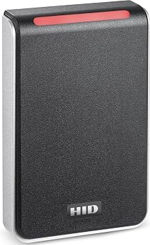 HID Global 40NKS-00-000000 Signo 40 Smart Card Reader, Black with Silver Trim, 13.56mHz Profile, 125kHz, 2.4GHz, Wiegand, 18" Pigtail, Single Gang Box, Mobile Ready, 12 VDC, IP65