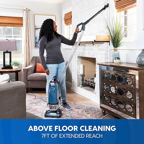 Miniatura 4 de Vacmaster UB0302E - Aspiradora vertical en bolsa, ligera, succión de potencia de 2 motores con filtración HEPA, faros LED para pelo de mascotas,