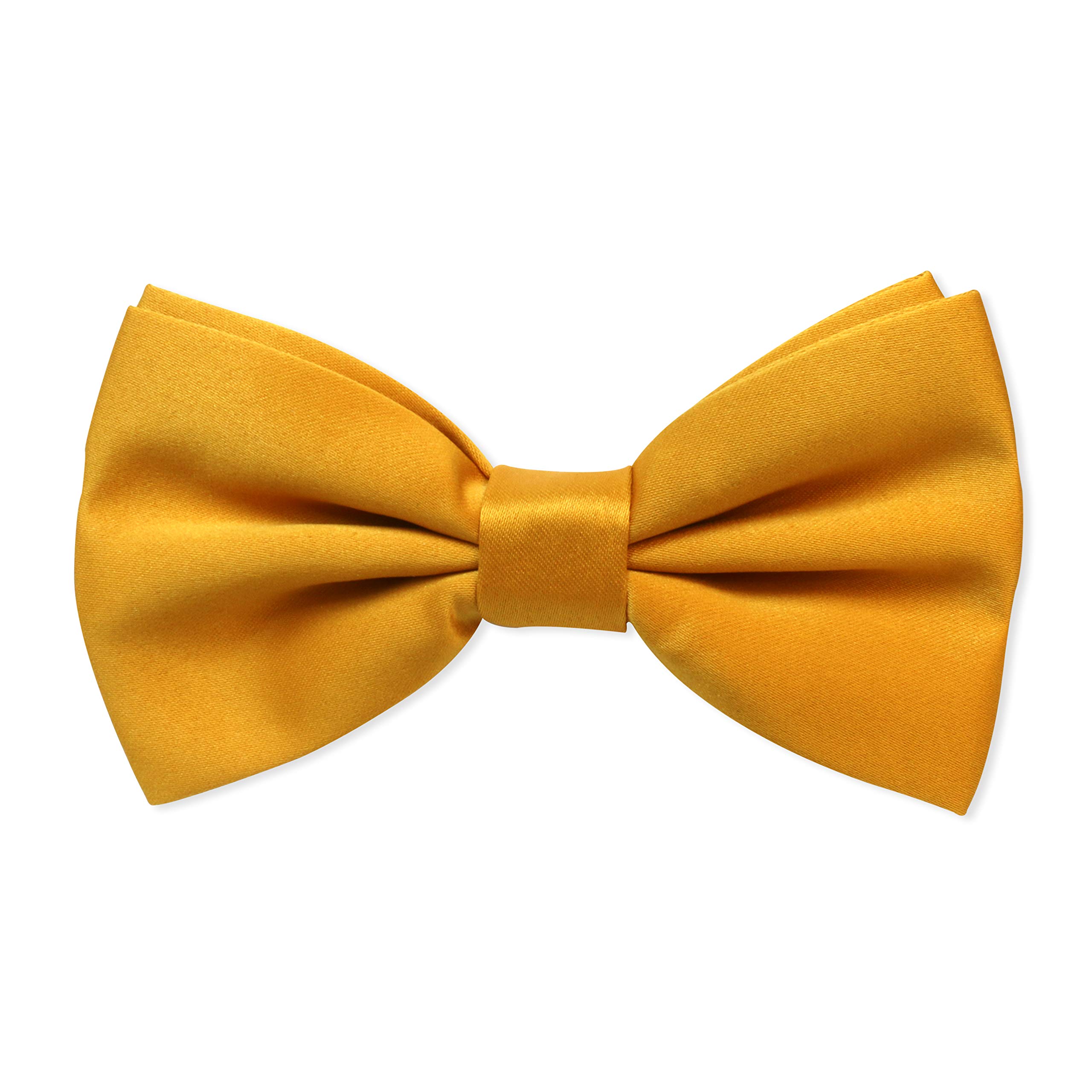 The Tie Company Men's Golden Yellow The Tie Co™ Premium Collection Satin Solid Colour Classic Plain Bow Tie - Pre Tied & Adjustable (Golden Yellow)