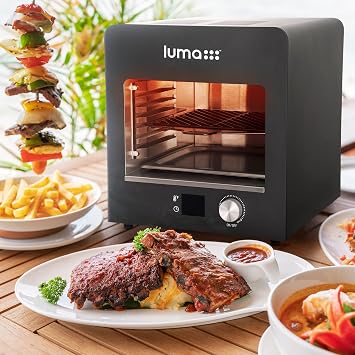 Luma by Newair Electric Grill for Steaks | 1450F Infrared Indoor Smoker with Cool-Touch Exterior | Portable Countertop BBQ Grill for Kitchen or Patio