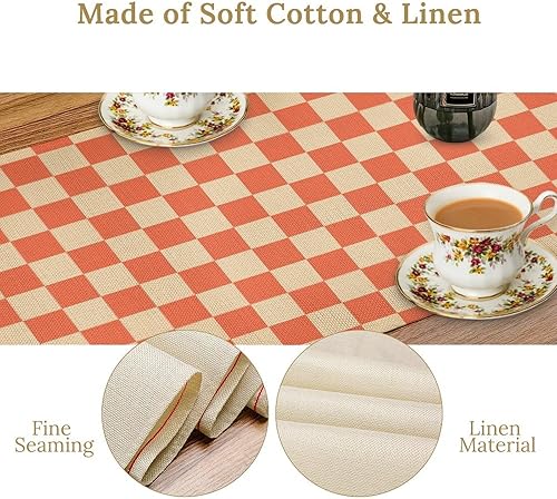 Miniatura 22 de Camino de mesa ondulado de los años 70, retro, hippie abstracto, vintage, verde, rosa, con estampado de ondas para el hogar, cocina, comedor, patio,