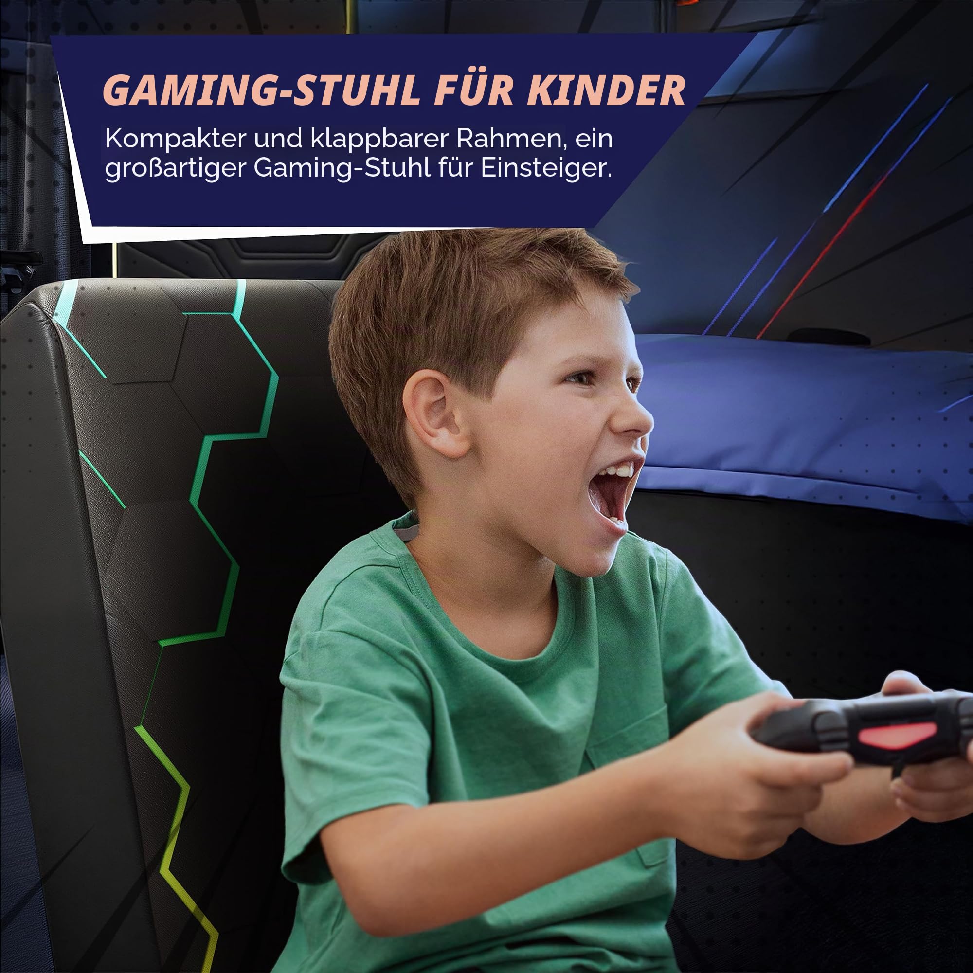 X Rocker Video Rocker Bodensessel für Kinder - Neo Hex Design