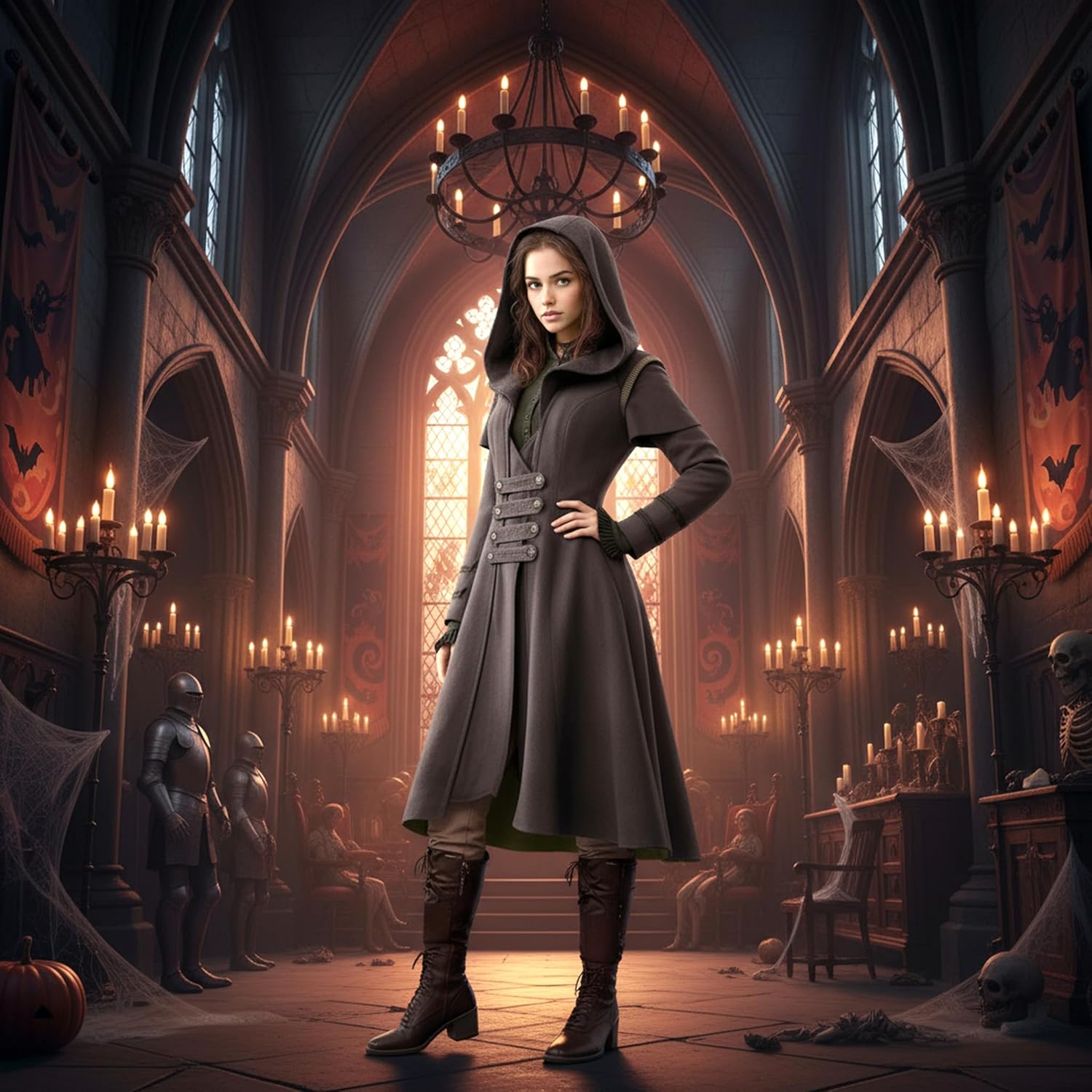Women’s Victorian Gothic Vintage Tailcoat Pirate Jacket Steampunk Long Coat (X-Large,Purple)