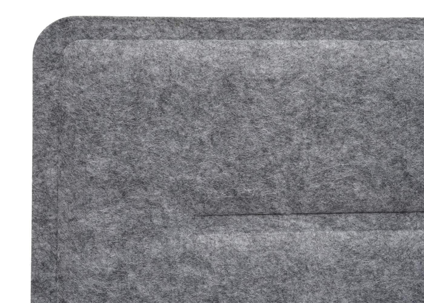 Cloison de table HWC-G76 avec clips tissu textile avec gaufrage 100x30cm gris