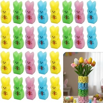 Easter Decorations Vase Fillers, 60 Pcs Multicolor Sponge Bunnies Vase Filler Easter Table Centerpieces Spring Party Home Decor